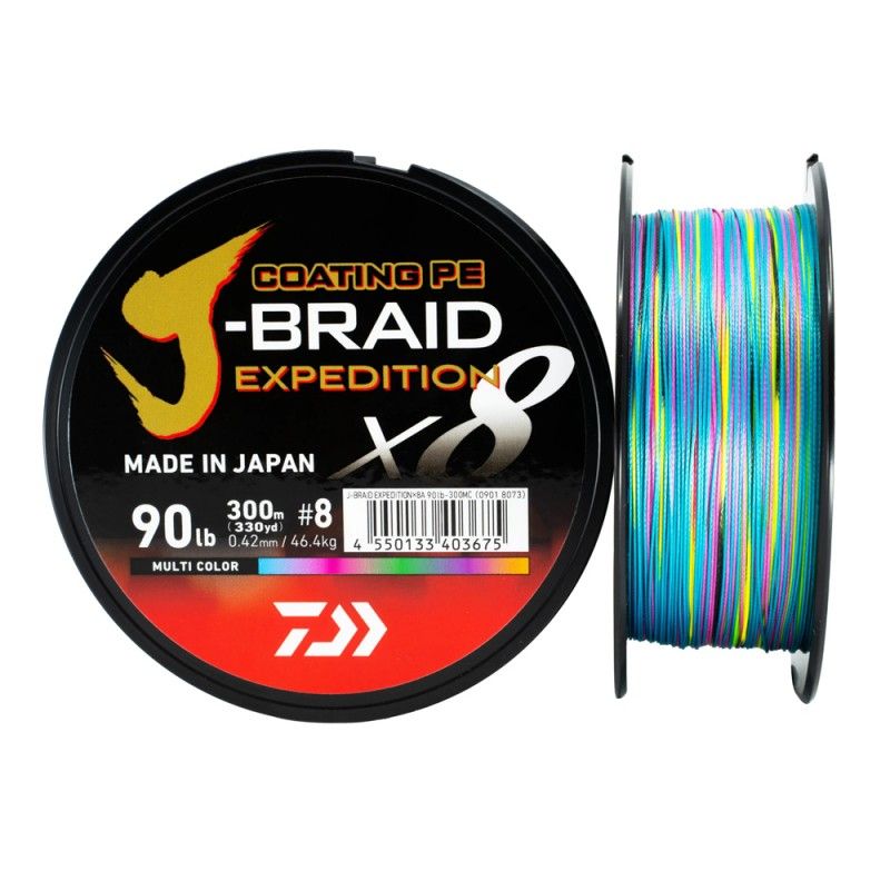 Trecciato Daiwa JBraid Expedition X8 300mt MC Multicolor Trecciato Daiwa JBraid Expedition X8 300mt MC Multicolor