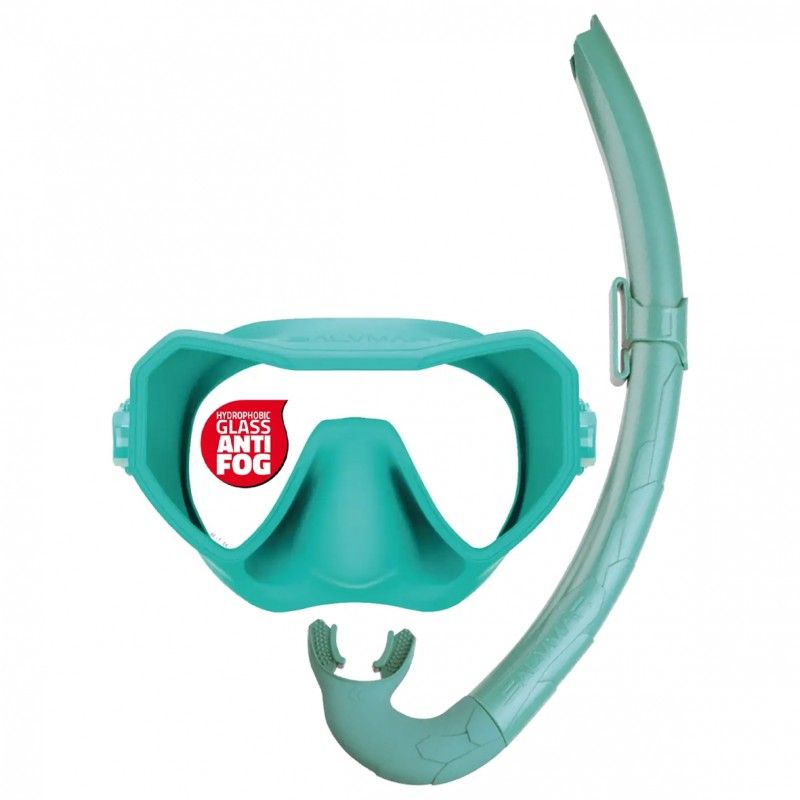 Combo Salvimar Bite Air Snorkel Maschera Neo Anti Fog Acquamarine