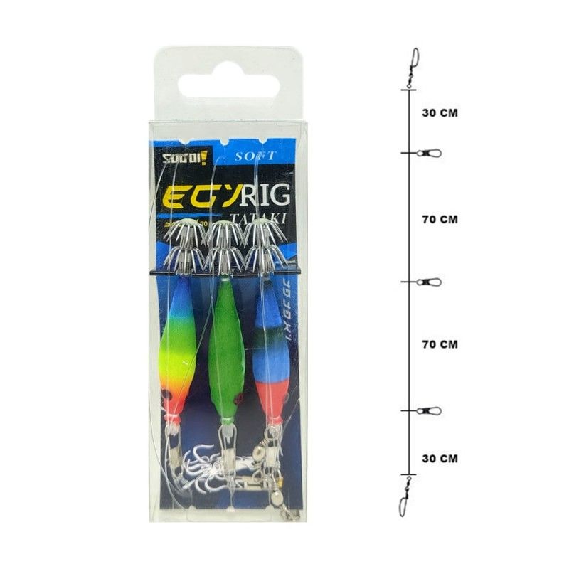 Montatura Sugoi 3 Soft Egi Rig Tataki 70mm
