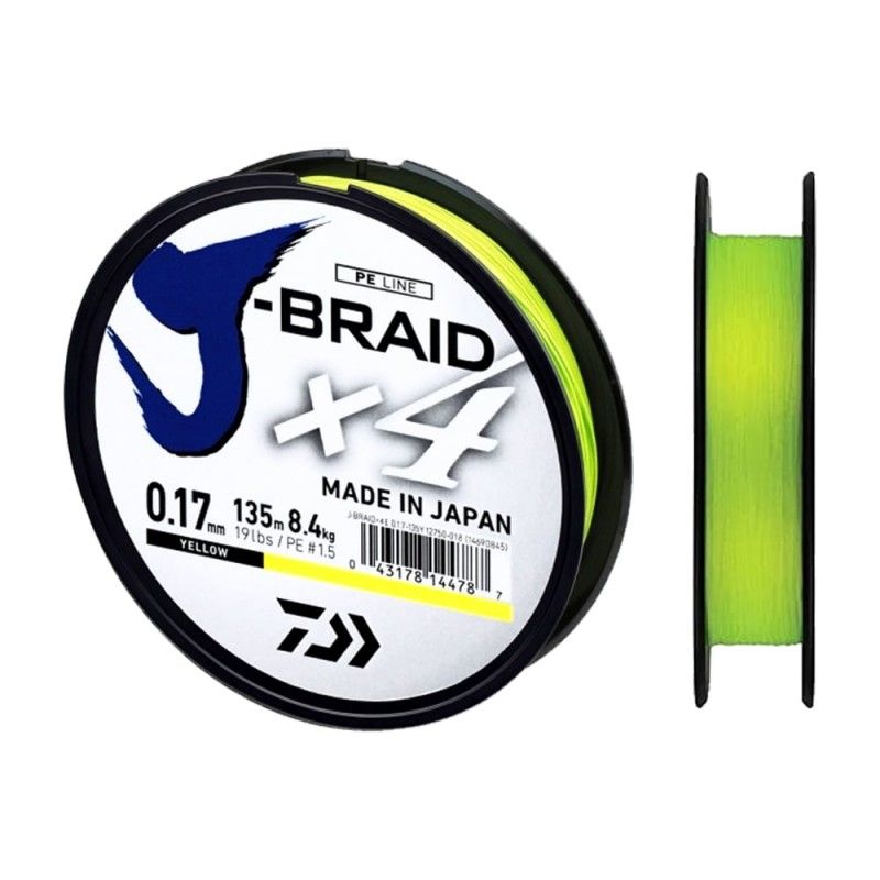Trecciato Daiwa J Braid x4 135mt Yellow
